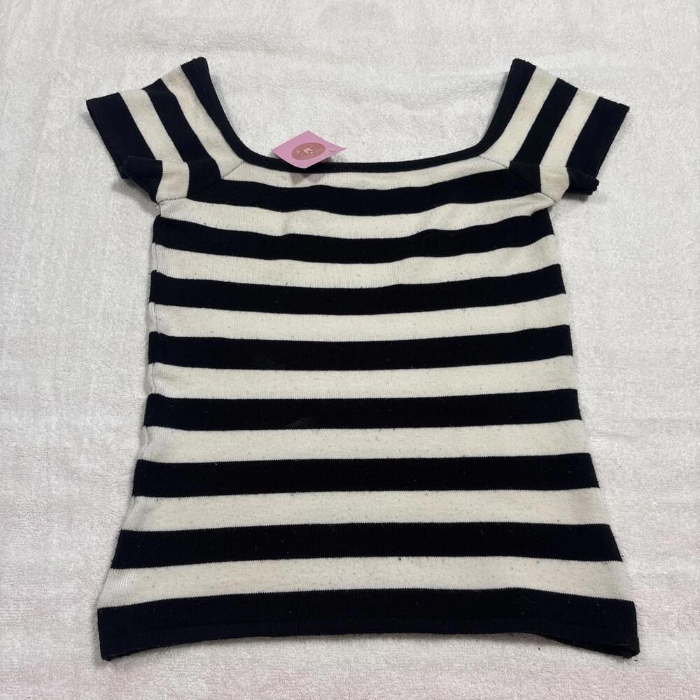 y2k grunge‎ striped fitted top - Picture 2 of 6
